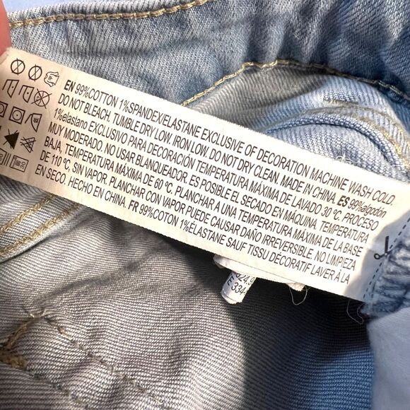 Forever 21 Womens Denim Blue Jean Floral Embroidered Cut Off High Waist Size 28 - Picture 11 of 11